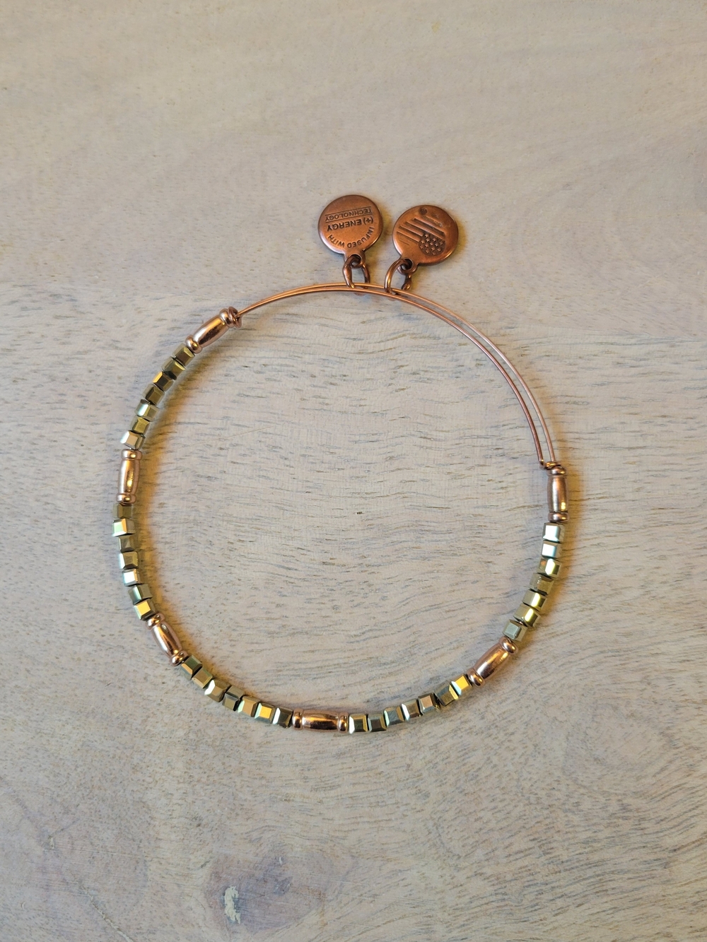 Alex and Ani Rose Gold-Tone Beaded Bangle Bracelet